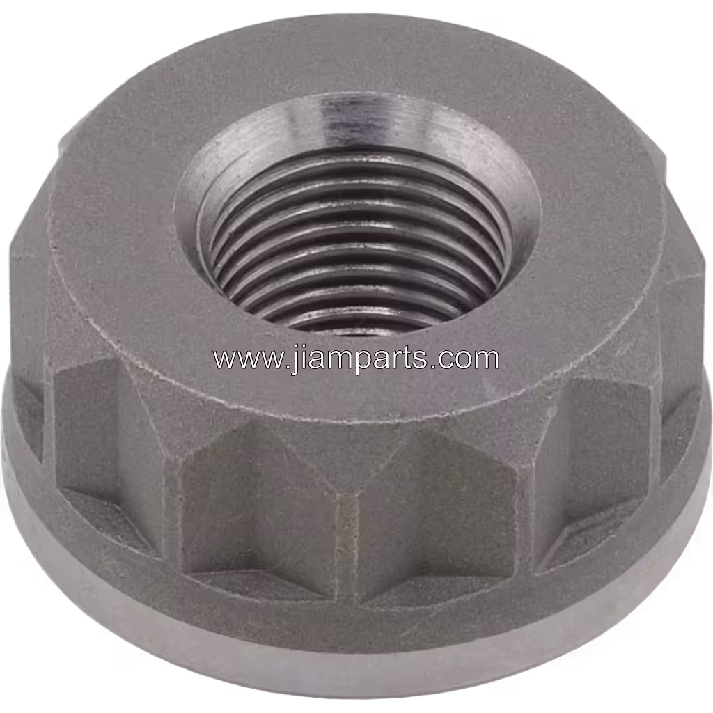 3771005 HX82 aftermarket shaft nut — top three-quarter view