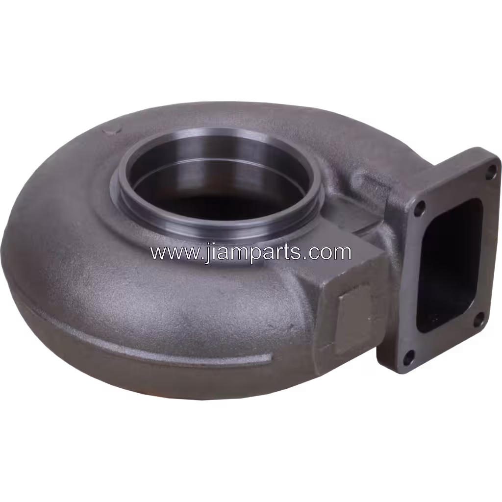 3593046 HX82 aftermarket turbine housing — top three-quarter view