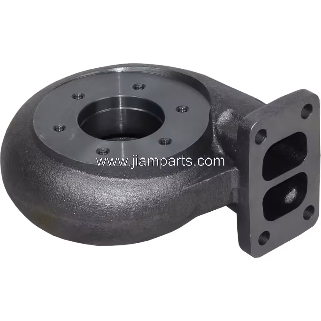 410424-0102 TO4E10 aftermarket turbine housing — top three-quarter view