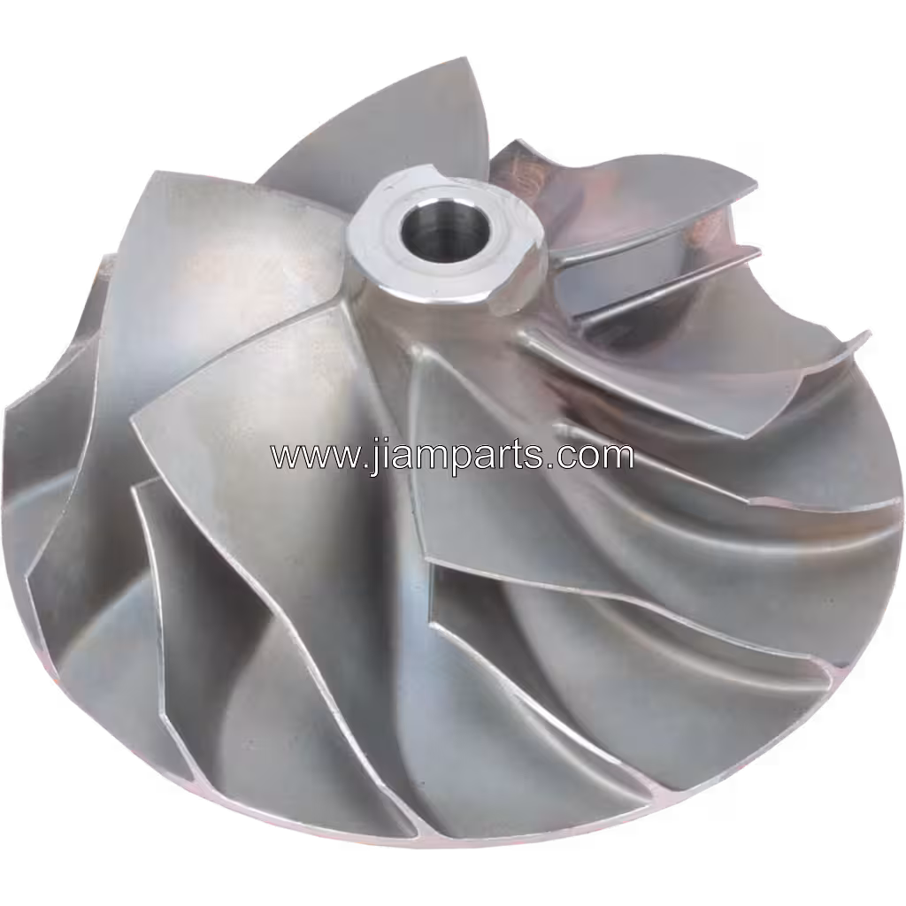 NH175631 RHC7-12307HQ41NFBRL6424CC aftermarket compressor wheel — top three-quarter view
