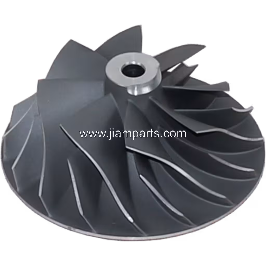 3599642 H1E aftermarket compressor wheel — top three-quarter view