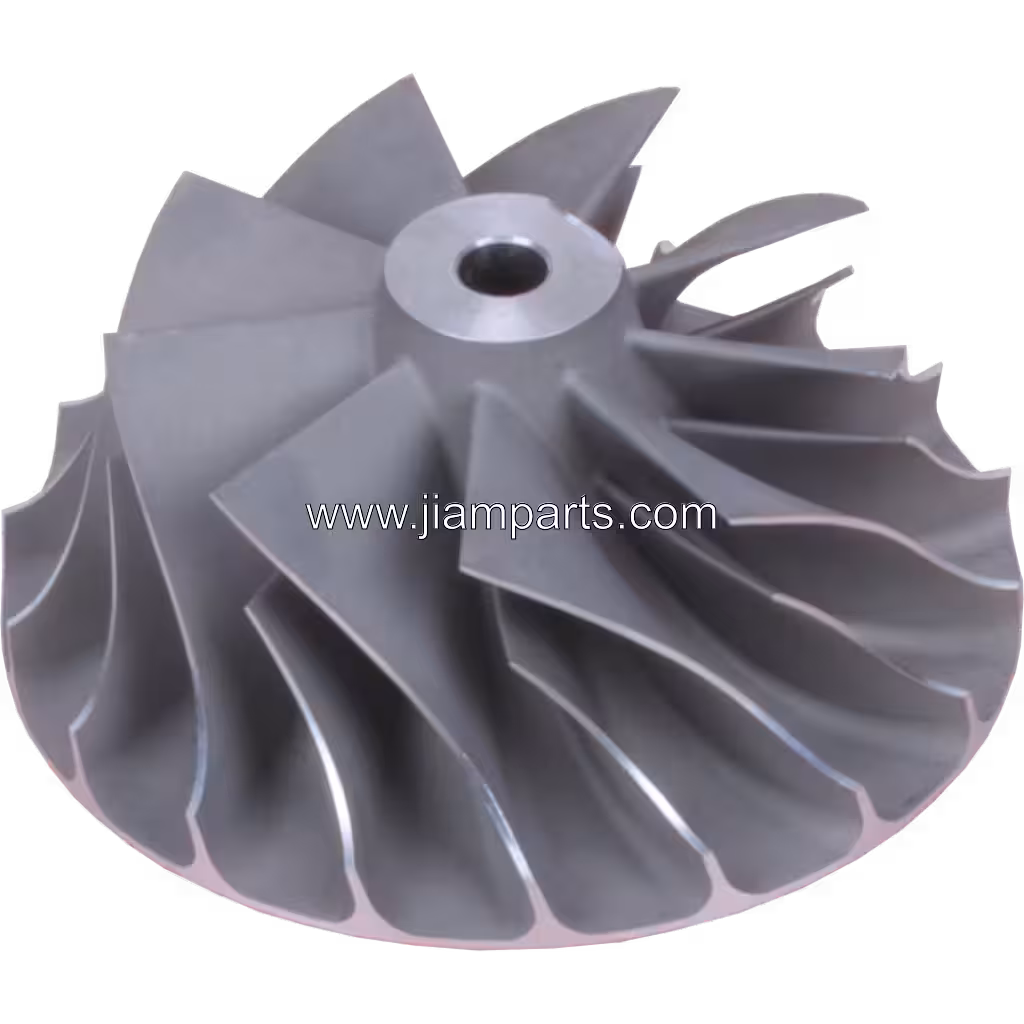 6502-52-1010 KTR130E-33CAW aftermarket compressor wheel — top three-quarter view