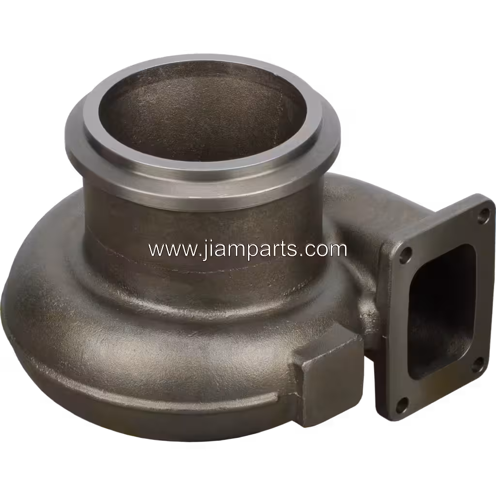3591171 HX83 aftermarket turbine housing — top three-quarter view