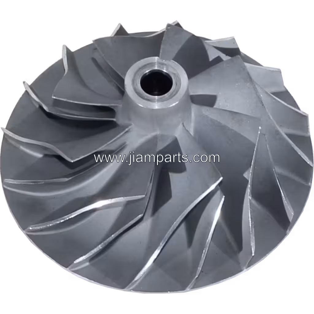 6505-51-5220 CW KTR110G-EC4A aftermarket compressor wheel — top three-quarter view