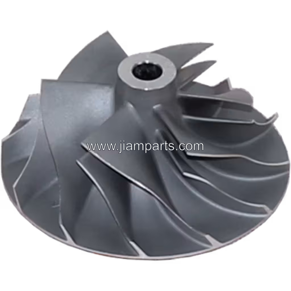 VA240044 CW RHC62C-1185CQ23NFBRLL4612B aftermarket compressor wheel — top three-quarter view