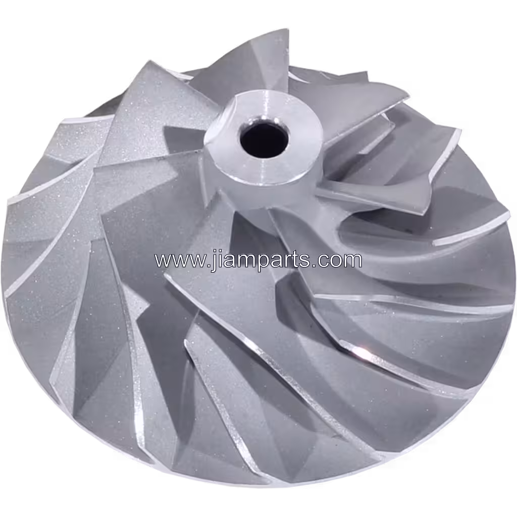 3599651 HX35 aftermarket compressor wheel — top three-quarter view