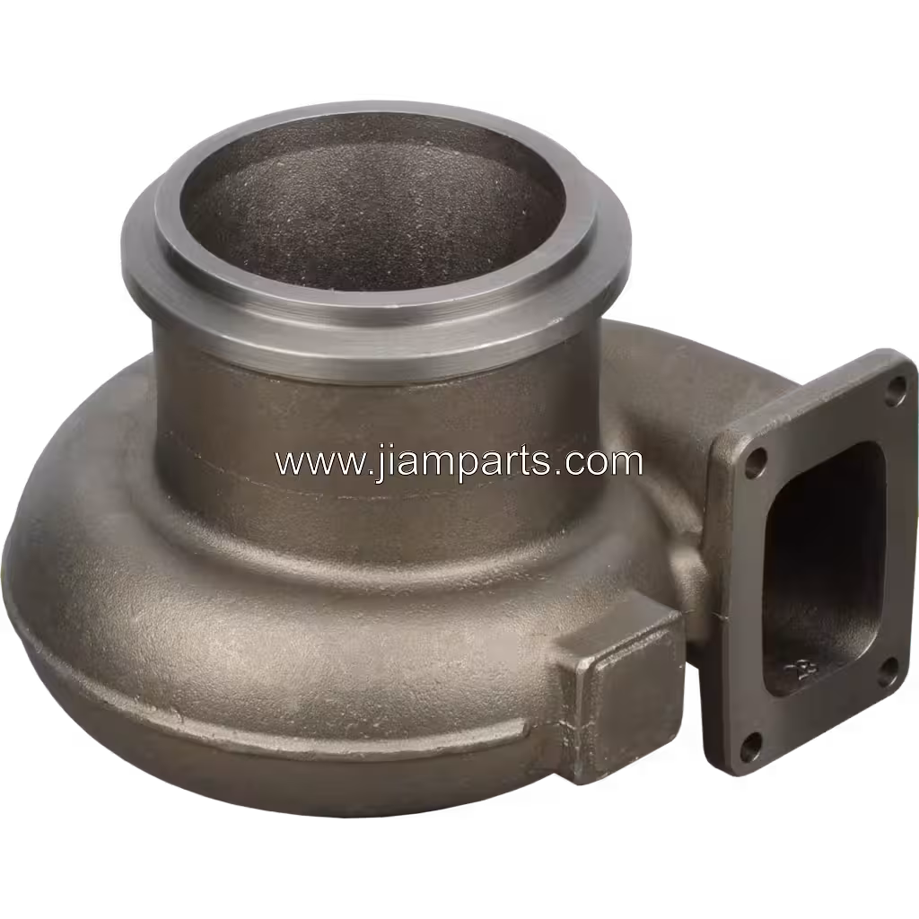 3590265-cast-1 HX83 aftermarket turbine housing — top three-quarter view